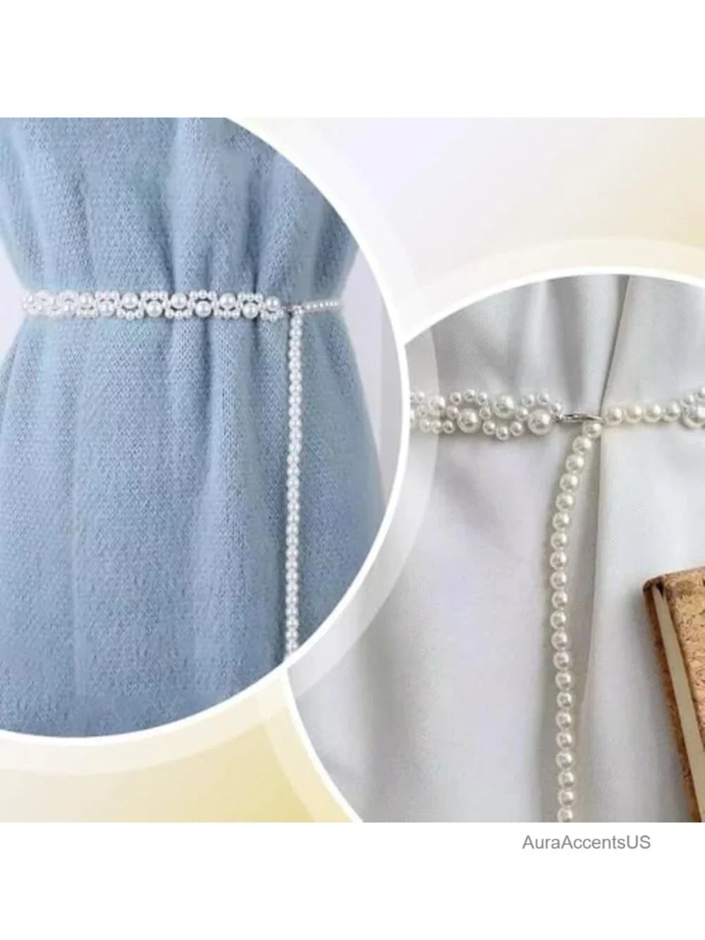 Faux Pearl Adjustable Waist Belt Chain Double Layer Body Chain